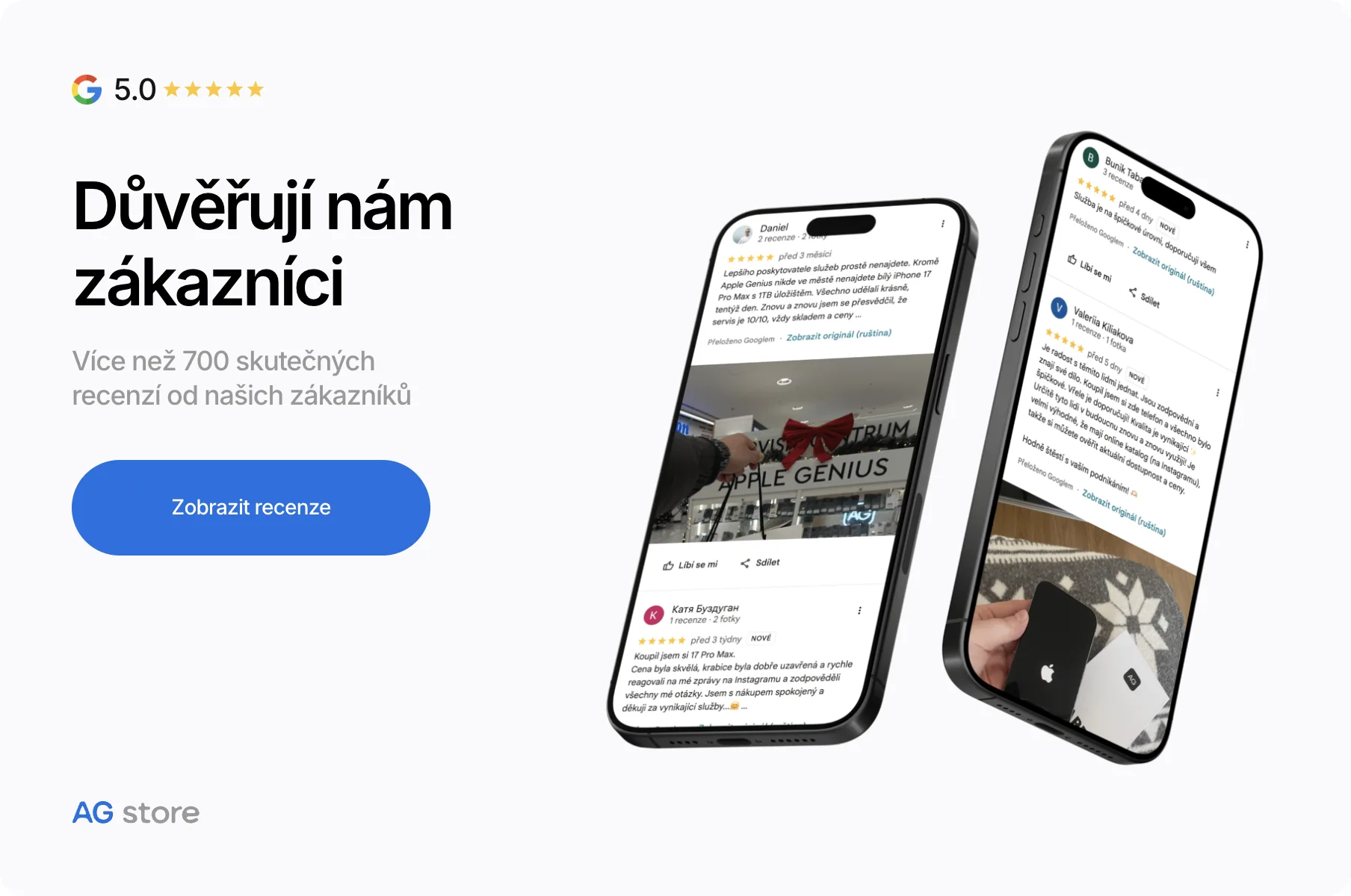 5.0 na Googlu — důvěřují nám zákazníci
